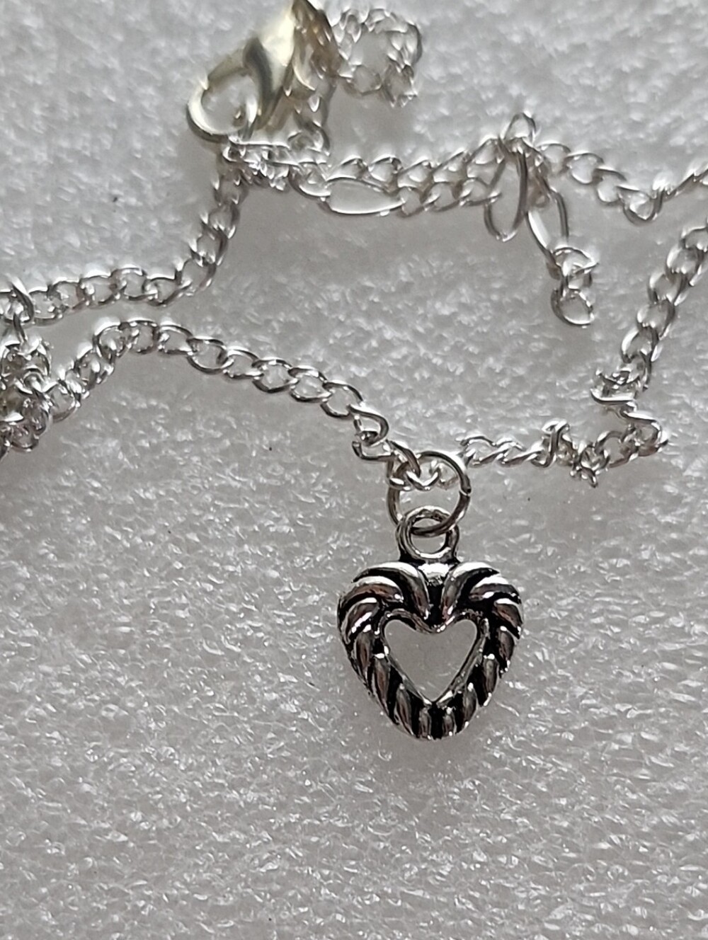 Hand Crafted Silver Heart Charm Bracelet / Anklet - Shiny Silver